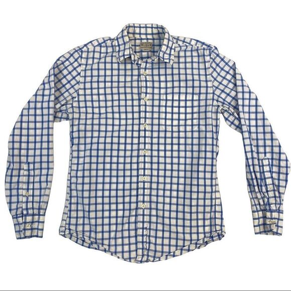 J.Crew Button Down Woven Shirt Men's Small Long Sleeve Blue White Check 34637 - Picture 5 of 10